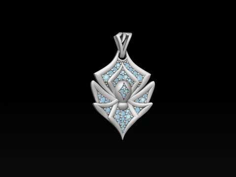 Minimalistic Spider With Gems Pendant 3D print model 3D Print Model