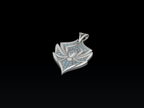Minimalistic Spider With Gems Pendant 3D print model 3Dプリントモデル
