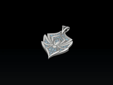 Minimalistic Spider With Gems Pendant 3D print model 3D Print Model