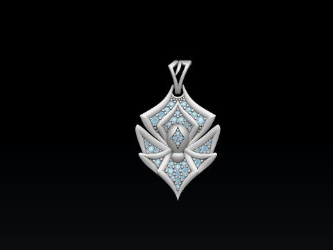 Minimalistic Spider With Gems Pendant 3D print model 3Dプリントモデル