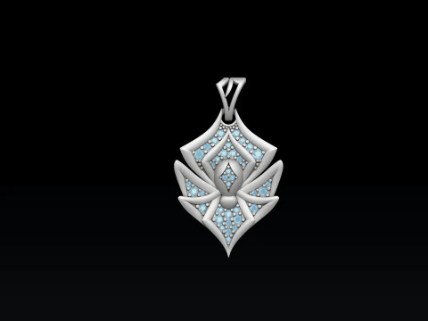 Minimalistic Spider With Gems Pendant 3D print model 3D Print Model
