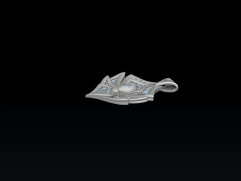 Minimalistic Spider With Gems Pendant 3D print model 3D Print Model