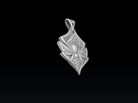 Minimalistic Spider With Gems Pendant 3D print model 3Dプリントモデル