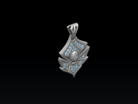 Minimalistic Spider With Gems Pendant 3D print model 3Dプリントモデル