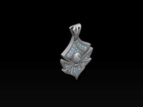 Minimalistic Spider With Gems Pendant 3D print model 3D Print Model