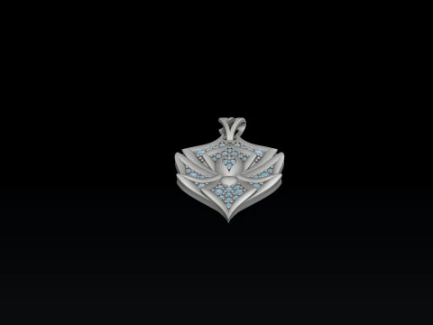 Minimalistic Spider With Gems Pendant 3D print model 3D Print Model