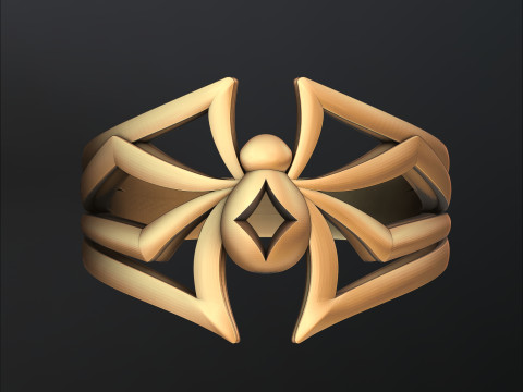 Minimalistic Spider Ring 3D print model 3Dプリントモデル