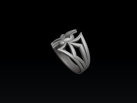 Minimalistic Spider Ring 3D print model 3Dプリントモデル