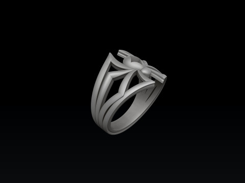 Minimalistic Spider Ring 3D print model 3Dプリントモデル