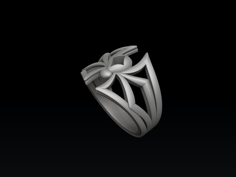 Minimalistic Spider Ring 3D print model 3Dプリントモデル
