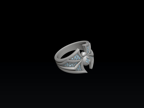 Minimalistic Spider Ring With Gems 3D print model 3D Print Model