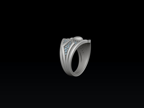 Minimalistic Spider Ring With Gems 3D print model 3D Print Model