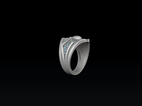 Minimalistic Spider Ring With Gems 3D print model 3D Print Model