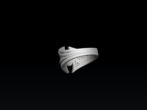 Minimalistic Spider Ring With Gems 3D print model 3D Print Model