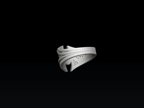 Minimalistic Spider Ring With Gems 3D print model 3D Print Model