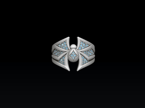 Minimalistic Spider Ring With Gems 3D print model 3D Print Model