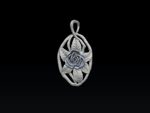 Rose Ring Pendant Set 3D print models 3D Print Model
