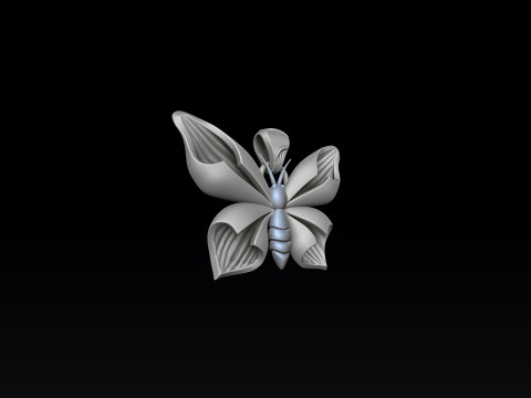 Butterfly Ring Pendant Set 3D print model 3Dプリントモデル