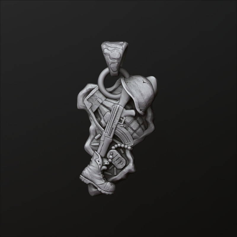 War And Peace Pendant 3D print model Modelo de Impressão 3D .c4d .max .obj .3ds .fbx .stl .blend