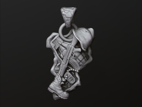 War And Peace Pendant 3D print model 3Dプリントモデル