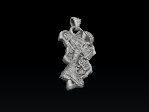 War And Peace Pendant 3D print model Modelo de Impressão 3D