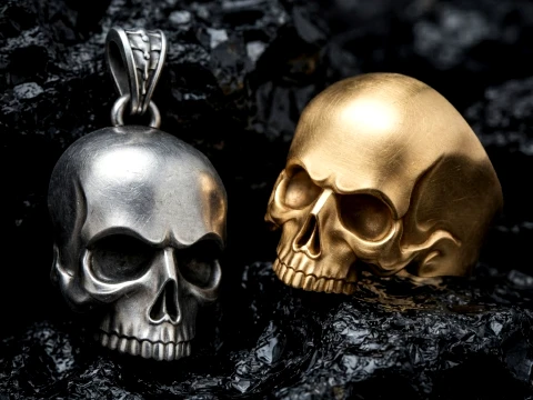 Skull pendant ring version 1 set 3D print model 3D Print Model