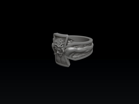 Jesus Crucifixion Cross Ring 3D print model 3Dプリントモデル