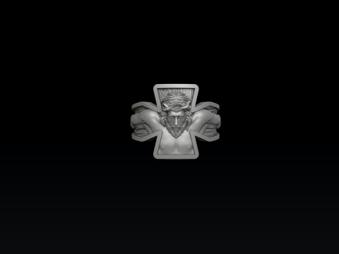 Jesus Crucifixion Cross Ring 3D print model 3Dプリントモデル