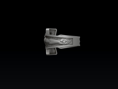 Jesus Crucifixion Cross Ring 3D print model 3Dプリントモデル