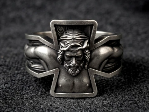Jesus-Kreuzigungs-Kreuzring 3D-Druckmodell 3D Druckmodell