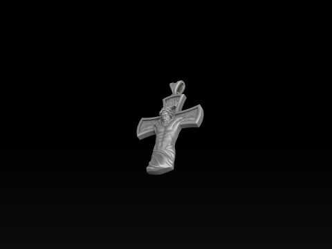 Jesus Crucifixion cross ring pendant set 3D print model 3D Принт Модель