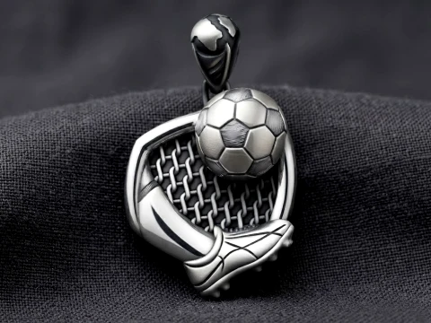 Modèle d'impression 3D du pendentif de football Modèles 3D en vedette