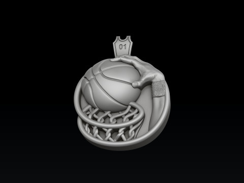 Basketball Pendant 3D print model 3D Baskı Modeli