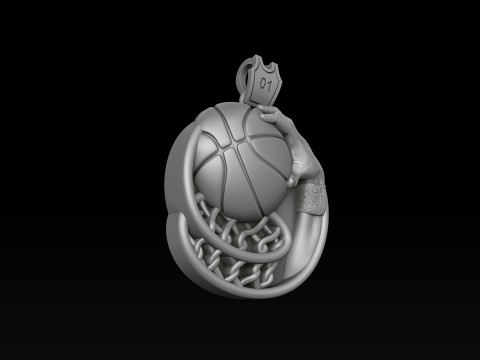 Basketball Pendant 3D print model 3D Baskı Modeli