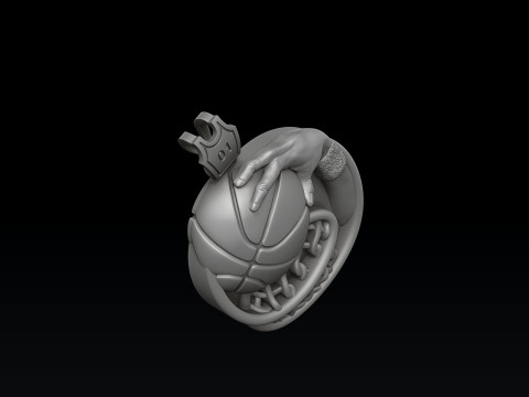 Basketball Pendant 3D print model 3D Baskı Modeli