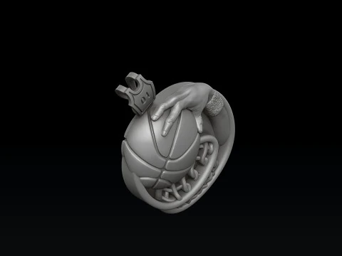 Basketball Pendant 3D print model 3D Print Model