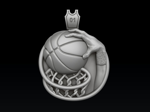 Basketball Pendant 3D print model 3D Baskı Modeli