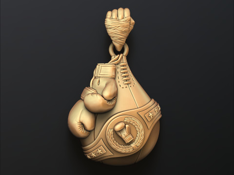 Boxing Pendant 3D print model 3Dプリントモデル