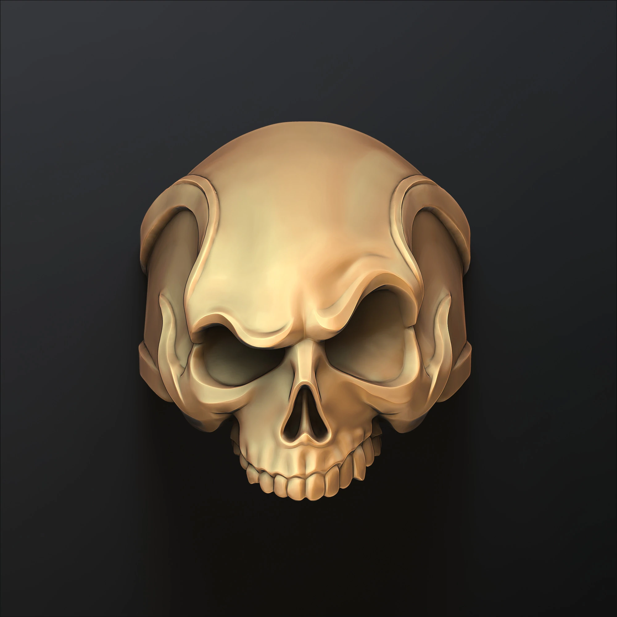 アングリースカルリングバージョン2 3Dプリントモデル 3Dプリントモデル .c4d .max .obj .3ds .fbx .stl .blend 