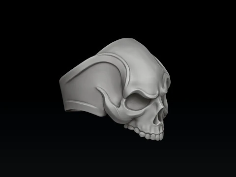 アングリースカルリングバージョン2 3Dプリントモデル 3Dプリントモデル