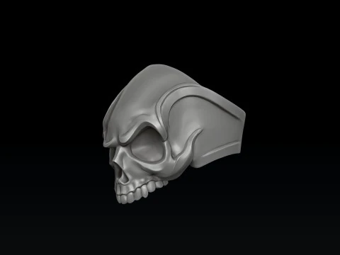アングリースカルリングバージョン2 3Dプリントモデル 3Dプリントモデル