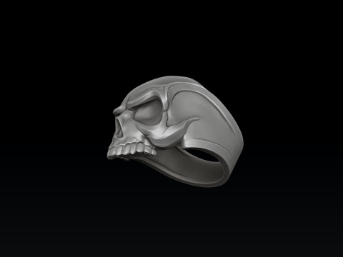 Angry Skull Ring Version 2 3D print model 3Dプリントモデル