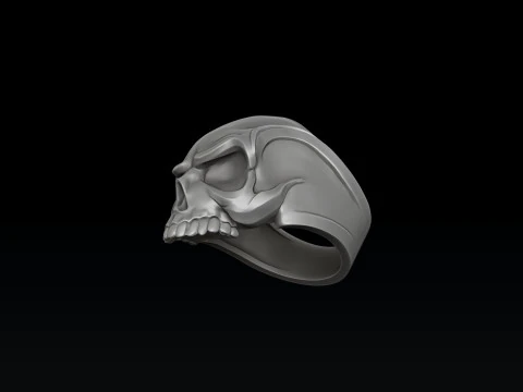 アングリースカルリングバージョン2 3Dプリントモデル 3Dプリントモデル