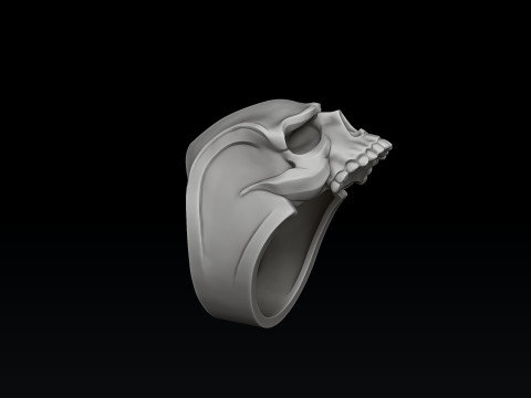 Angry Skull Ring Version 2 3D print model 3Dプリントモデル