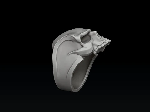 アングリースカルリングバージョン2 3Dプリントモデル 3Dプリントモデル