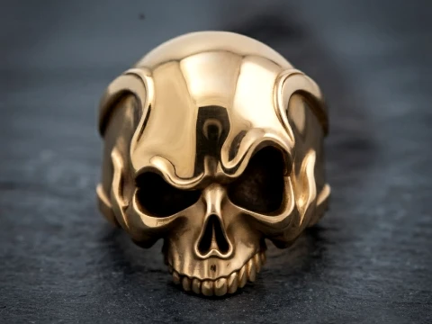 Angry Skull Ring Version 2 3D print model 3D Print Model