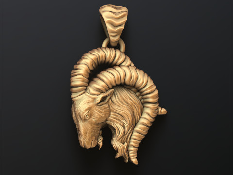 Capricorn Pendant 3D print model 3Dプリントモデル
