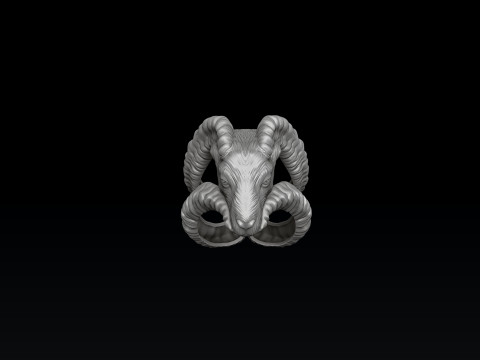 Capricorn Ring 3D print model 3D-Druckmodell