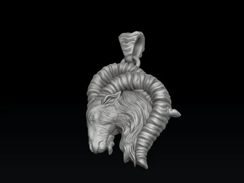 Conjunto de anel pendente de Capric&oacute;rnio Modelo de impress&atilde;o 3D Modelo de Impressão 3D