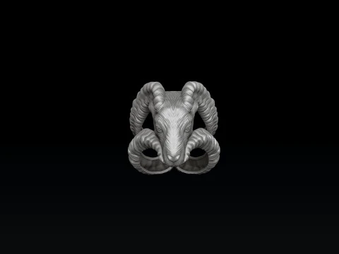 Conjunto de anel pendente de Capric&oacute;rnio Modelo de impress&atilde;o 3D Modelo de Impressão 3D